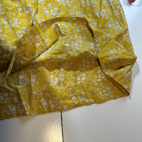 J.Crew Yellow High Neck Liberty Print Floral Ruffle Self Tie 100% Cotton Size XS - Picture 11 of 16